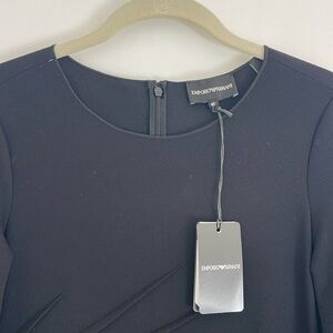 NWT Emporio Armani Milano Jersey Dress Long Sleeve Black Size 40 (4 US)
